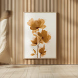 Golden Blooms I by Yvette St. Amant. shown as over sized large wall art. Available as an archival giclee rolled canvas, fine art paper, or poster print. SKU 88224h.