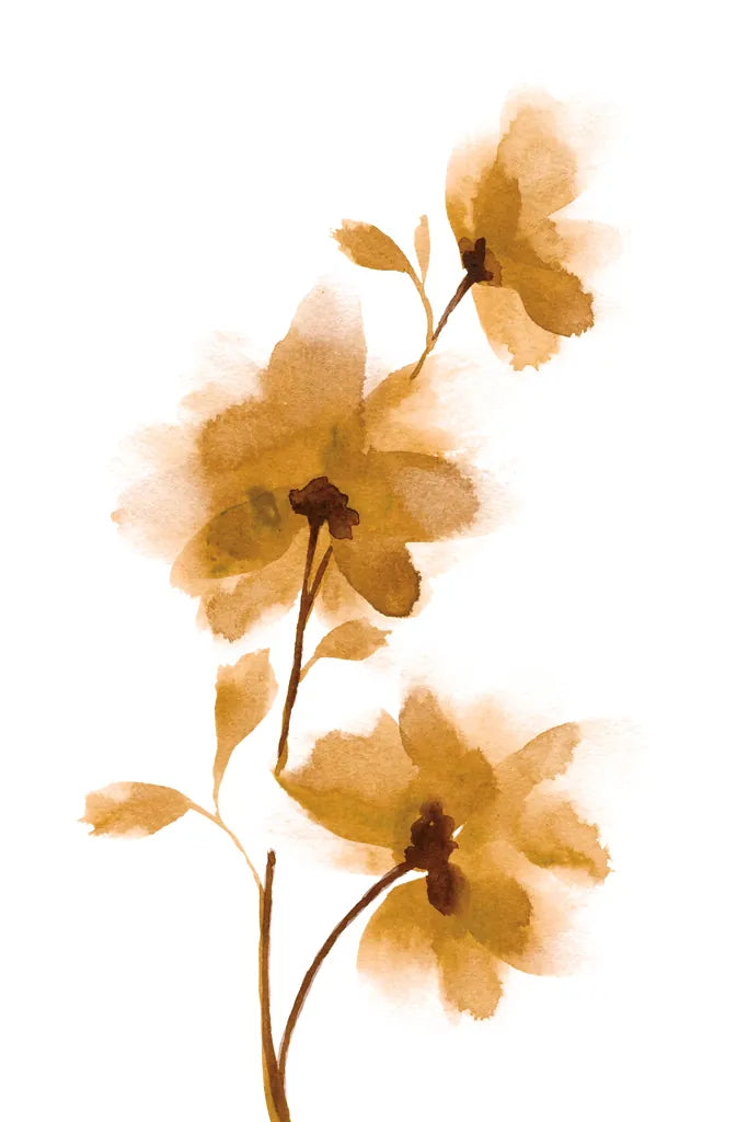 Golden Blooms II by Yvette St. Amant. SKU 88225h. Archival Giclee Fine art print for wall decor.