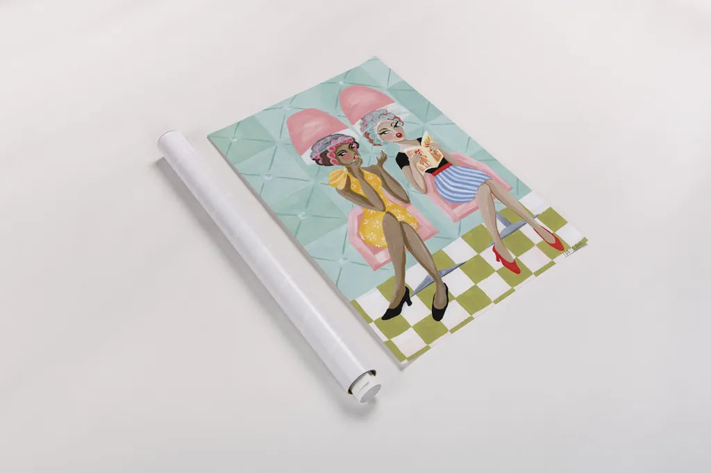 Gossip Girls by Yvette St. Amant. shown as a rolled paper print. Available as archival giclee rolled canvas, fine art paper, or poster print. SKU 100346h.