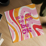 Groovy to be OK by Yvette St. Amant. Shown as a detailed flat fine art print, highlighting archival giclee quality. Available as an archival giclee rolled canvas, fine art paper, or poster print. SKU 101430a.