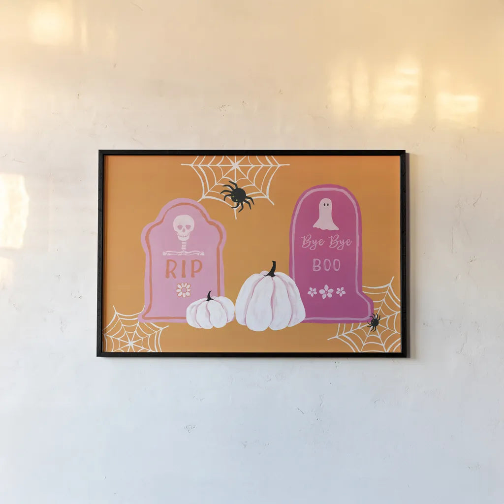 Hallo-Retro I by Yvette St. Amant. shown as a paper print in a black flame. Available as a archival giclee rolled canvas, fine art paper, or poster print. SKU 99815i.