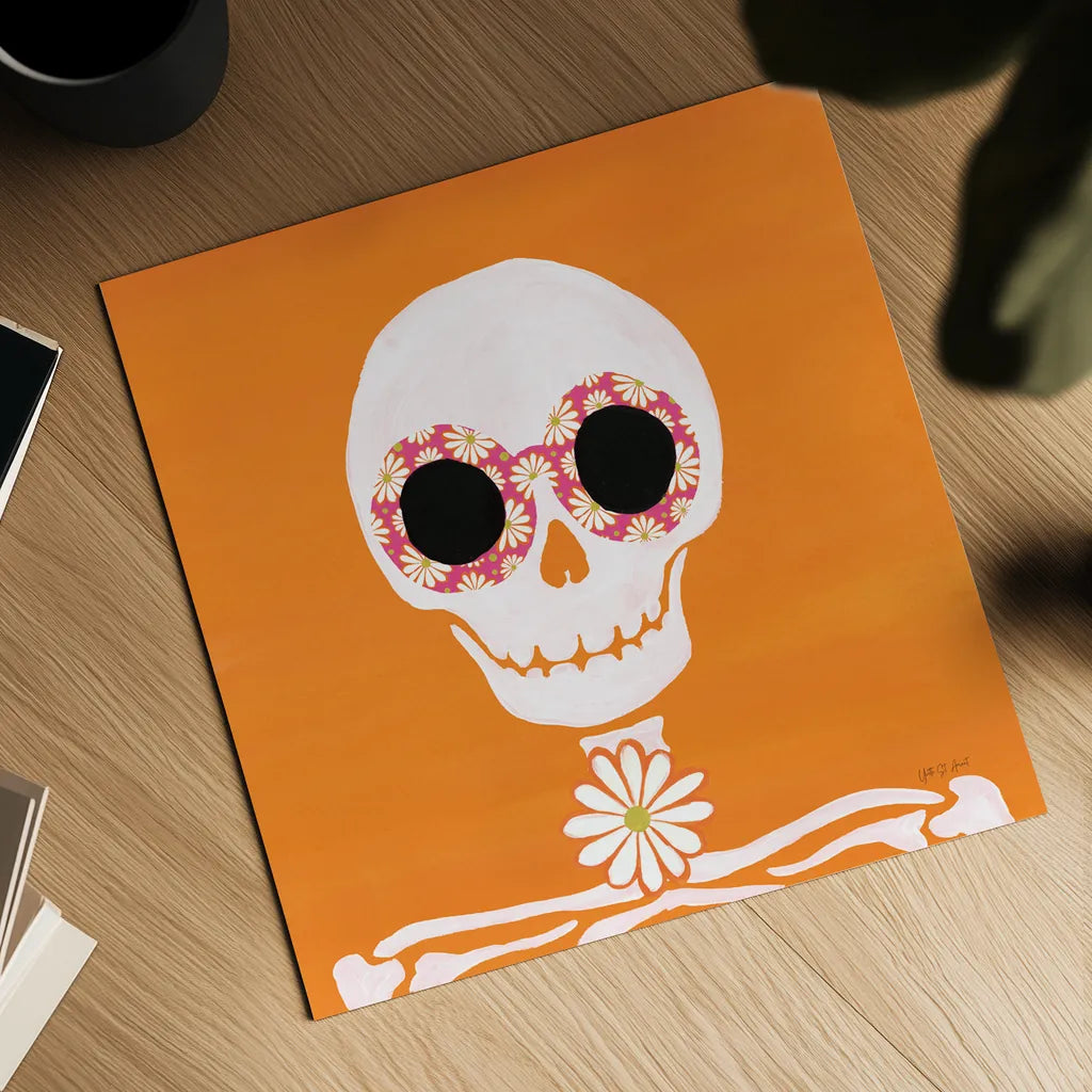 Hallo-Retro II by Yvette St. Amant. Shown as a detailed flat fine art print, highlighting archival giclee quality. Available as an archival giclee rolled canvas, fine art paper, or poster print. SKU 99816a.