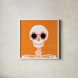 Hallo-Retro II by Yvette St. Amant. Shown in a crisp white glass frame for a clean and minimalist style. Available as an archival giclee rolled canvas, fine art paper, or poster print. SKU 99816a.