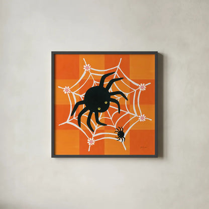 Hallo-Retro IV by Yvette St. Amant. Shown in a sleek black glass frame for a contemporary gallery look. Available as an archival giclee rolled canvas, fine art paper, or poster print. SKU 99818a.