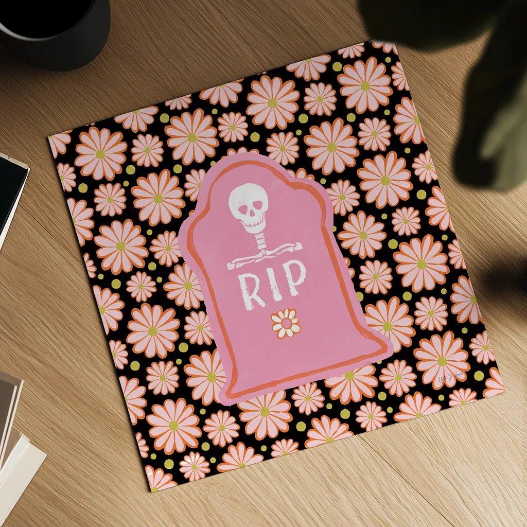 Hallo-Retro IX by Yvette St. Amant. Shown as a detailed flat fine art print, highlighting archival giclee quality. Available as an archival giclee rolled canvas, fine art paper, or poster print. SKU 99823a.