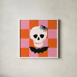 Hallo-Retro VI by Yvette St. Amant. Shown in a crisp white glass frame for a clean and minimalist style. Available as an archival giclee rolled canvas, fine art paper, or poster print. SKU 99820a.