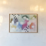 Happy Days by Yvette St. Amant. shown as a paper print in a natural frame. Available as a archival giclee rolled canvas, fine art paper, or poster print. SKU 88801i.