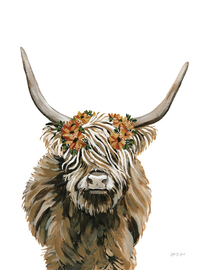 Harvest Cow Floral by Yvette St. Amant
