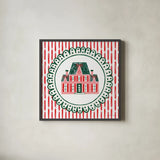 Hearth and Home I by Yvette St. Amant. Shown in a sleek black glass frame for a contemporary gallery look. Available as an archival giclee rolled canvas, fine art paper, or poster print. SKU 100009a.