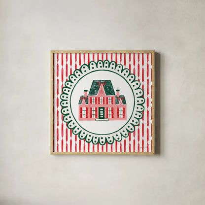 Hearth and Home I by Yvette St. Amant. Shown in a natural wood glass frame for a timeless modern aesthetic. Available as an archival giclee rolled canvas, fine art paper, or poster print. SKU 100009a.