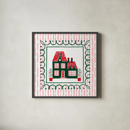 Hearth and Home III by Yvette St. Amant. Shown in a sleek black glass frame for a contemporary gallery look. Available as an archival giclee rolled canvas, fine art paper, or poster print. SKU 100011a.