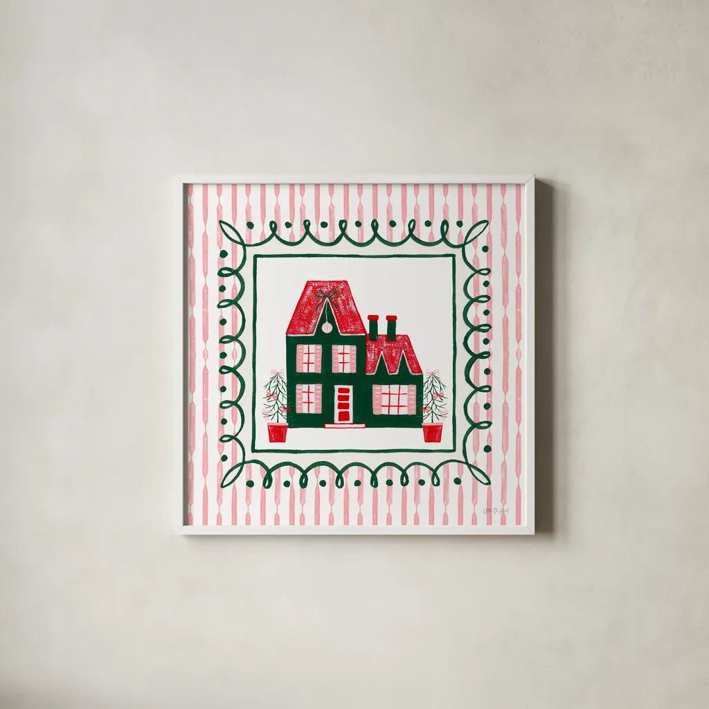 Hearth and Home III by Yvette St. Amant. Shown in a crisp white glass frame for a clean and minimalist style. Available as an archival giclee rolled canvas, fine art paper, or poster print. SKU 100011a.