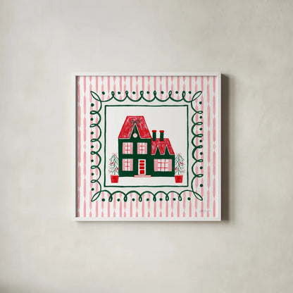 Hearth and Home III by Yvette St. Amant. Shown in a crisp white glass frame for a clean and minimalist style. Available as an archival giclee rolled canvas, fine art paper, or poster print. SKU 100011a.