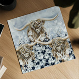 Highlands in the Meadow by Yvette St. Amant. Shown as a detailed flat fine art print, highlighting archival giclee quality. Available as an archival giclee rolled canvas, fine art paper, or poster print. SKU 89496a.