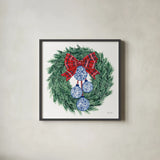 Holiday Tartan and Chinoiserie II by Yvette St. Amant. Shown in a sleek black glass frame for a contemporary gallery look. Available as an archival giclee rolled canvas, fine art paper, or poster print. SKU 102442a.