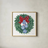Holiday Tartan and Chinoiserie II by Yvette St. Amant. Shown in a natural wood glass frame for a timeless modern aesthetic. Available as an archival giclee rolled canvas, fine art paper, or poster print. SKU 102442a.
