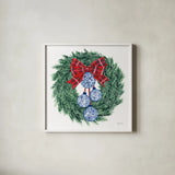 Holiday Tartan and Chinoiserie II by Yvette St. Amant. Shown in a crisp white glass frame for a clean and minimalist style. Available as an archival giclee rolled canvas, fine art paper, or poster print. SKU 102442a.