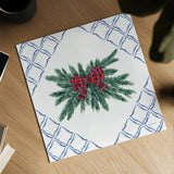 Holiday Tartan and Chinoiserie V by Yvette St. Amant. Shown as a detailed flat fine art print, highlighting archival giclee quality. Available as an archival giclee rolled canvas, fine art paper, or poster print. SKU 102445a.