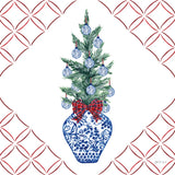 Holiday Tartan and Chinoiserie VI by Yvette St. Amant. SKU 102446a. Archival Giclee Fine art print for wall decor.