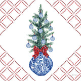 Holiday Tartan and Chinoiserie VII by Yvette St. Amant. SKU 102447a. Archival Giclee Fine art print for wall decor.