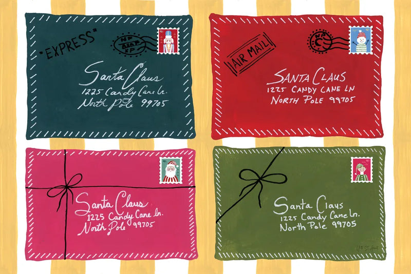 Holly Jolly Mail VII by Yvette St. Amant. SKU 103290i. Archival Giclee Fine art print for wall decor.