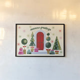 Home for the Holidays I by Yvette St. Amant. shown as a paper print in a black flame. Available as a archival giclee rolled canvas, fine art paper, or poster print. SKU 95351i.