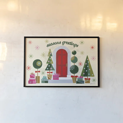 Home for the Holidays I by Yvette St. Amant. shown as a paper print in a black flame. Available as a archival giclee rolled canvas, fine art paper, or poster print. SKU 95351i.