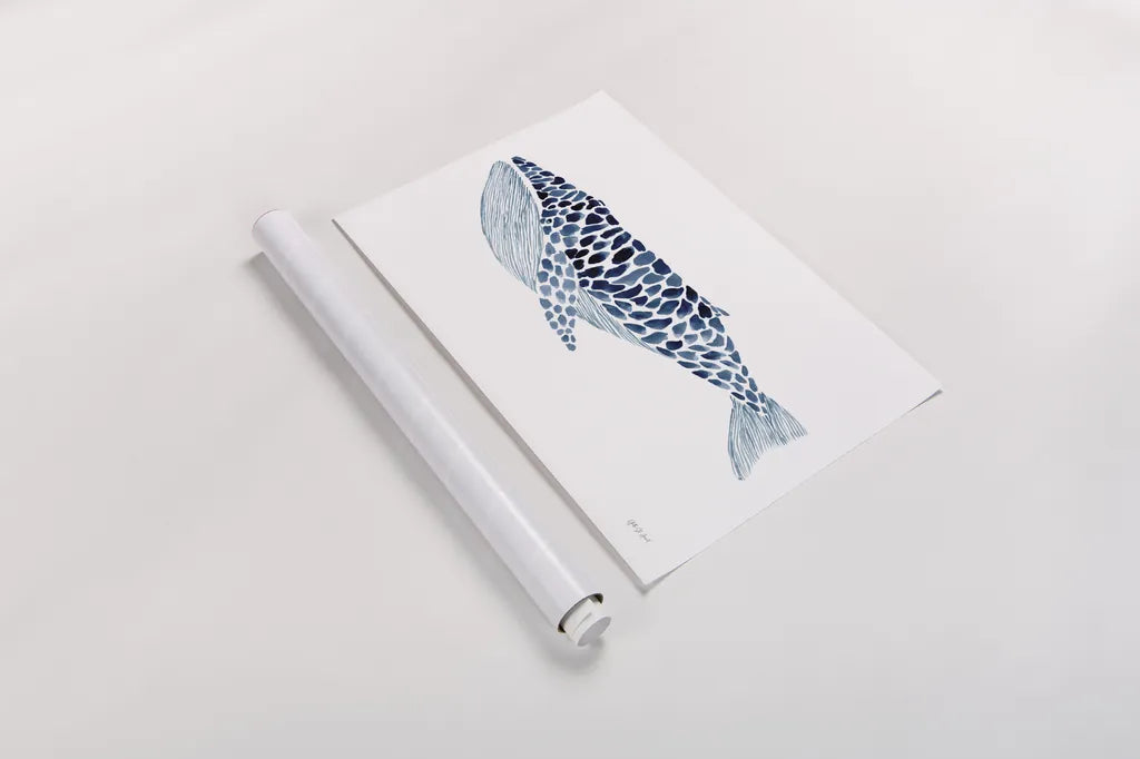 Humpback Whale by Yvette St. Amant. shown as a rolled paper print. Available as archival giclee rolled canvas, fine art paper, or poster print. SKU 90114i.