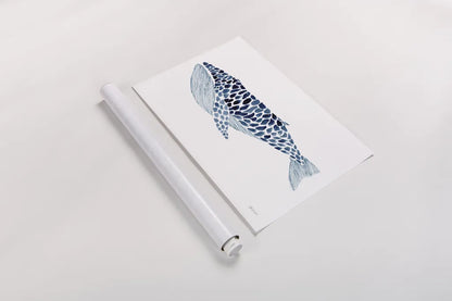 Humpback Whale by Yvette St. Amant. shown as a rolled paper print. Available as archival giclee rolled canvas, fine art paper, or poster print. SKU 90114i.