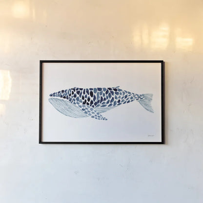Humpback Whale by Yvette St. Amant. shown as a paper print in a black flame. Available as a archival giclee rolled canvas, fine art paper, or poster print. SKU 90114i.