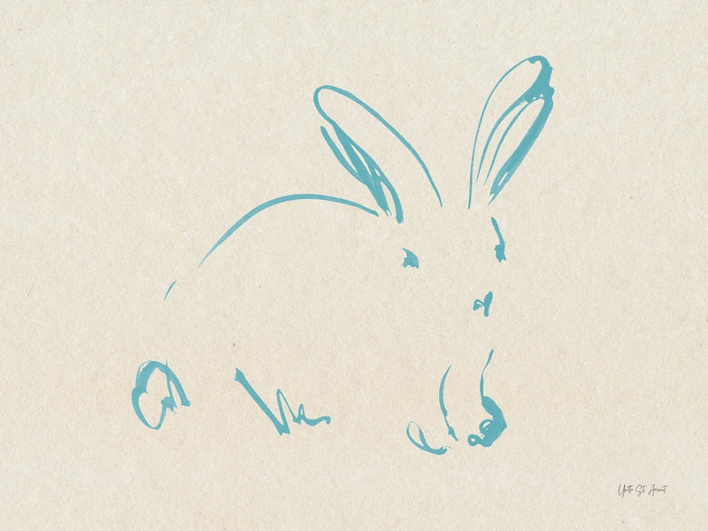 Illustrative Bunny I Blue by Yvette St. Amant