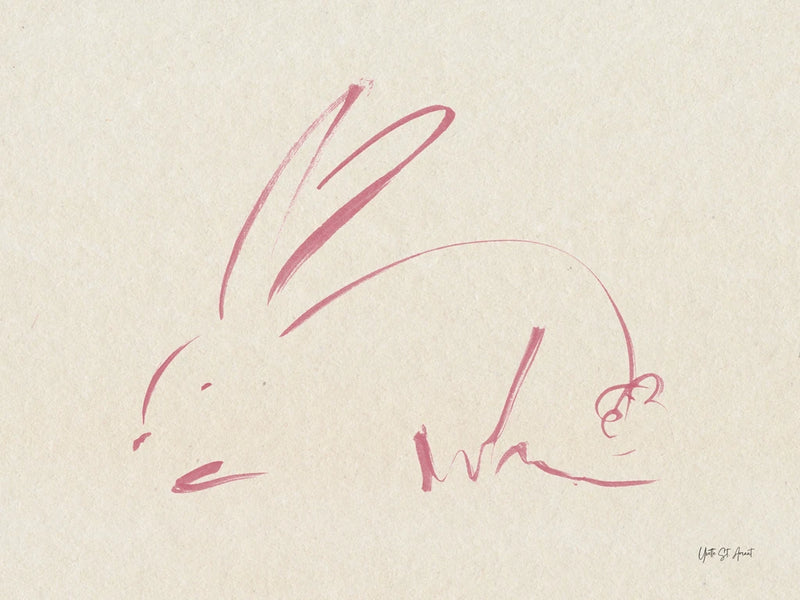 Illustrative Bunny II Pink by Yvette St. Amant