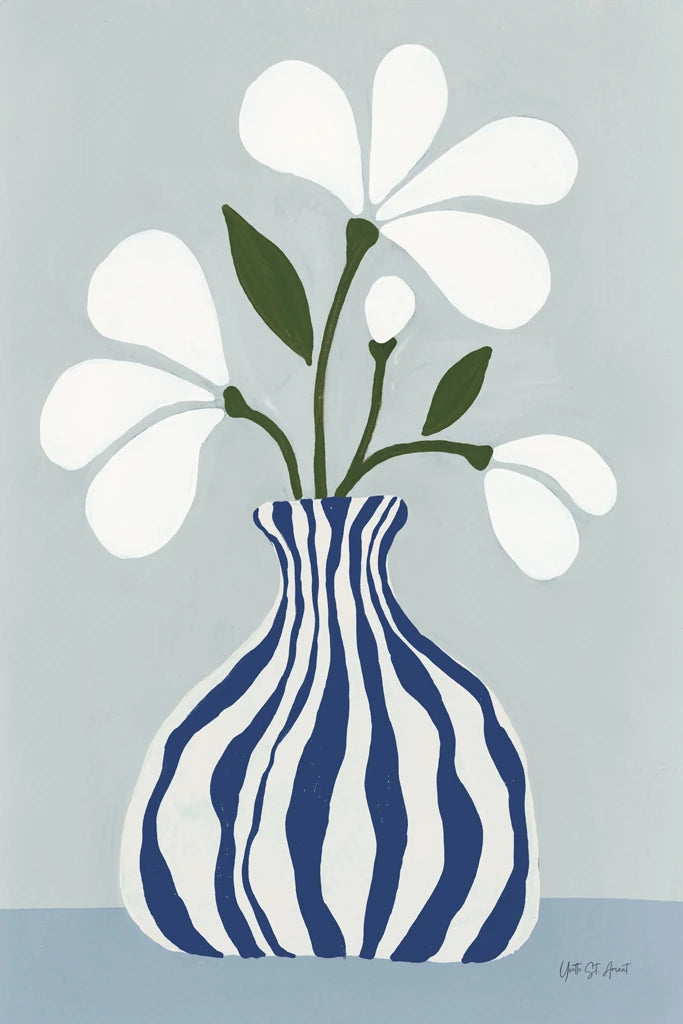In a Striped Vase I by Yvette St. Amant