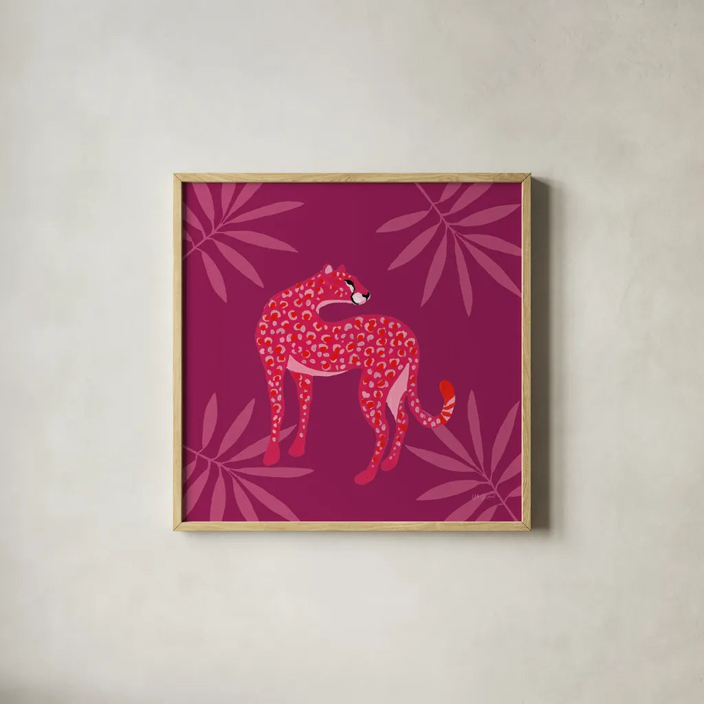 In the Jungle I by Yvette St. Amant. Shown in a natural wood glass frame for a timeless modern aesthetic. Available as an archival giclee rolled canvas, fine art paper, or poster print. SKU 97334a.