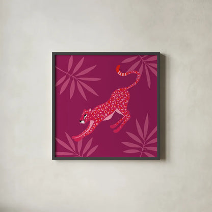 In the Jungle II by Yvette St. Amant. Shown in a sleek black glass frame for a contemporary gallery look. Available as an archival giclee rolled canvas, fine art paper, or poster print. SKU 97335a.