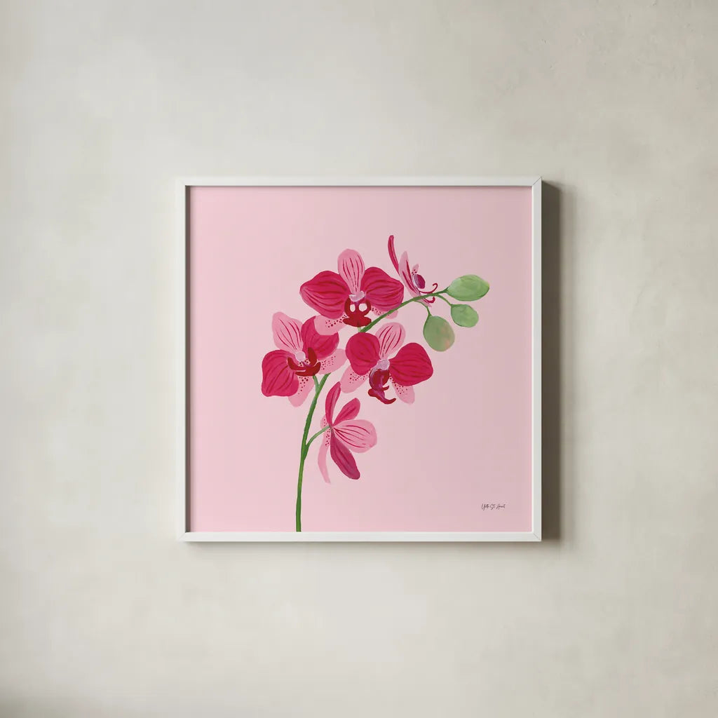 In the Jungle V by Yvette St. Amant. Shown in a crisp white glass frame for a clean and minimalist style. Available as an archival giclee rolled canvas, fine art paper, or poster print. SKU 97338a.