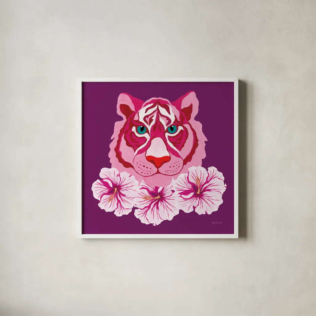 In the Jungle VI by Yvette St. Amant. Shown in a crisp white glass frame for a clean and minimalist style. Available as an archival giclee rolled canvas, fine art paper, or poster print. SKU 97339a.