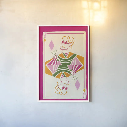 Jack of Diamonds by Yvette St. Amant. shown as a paper print in a white frame. Available as a archival giclee rolled canvas, fine art paper, or poster print. SKU 93250h.