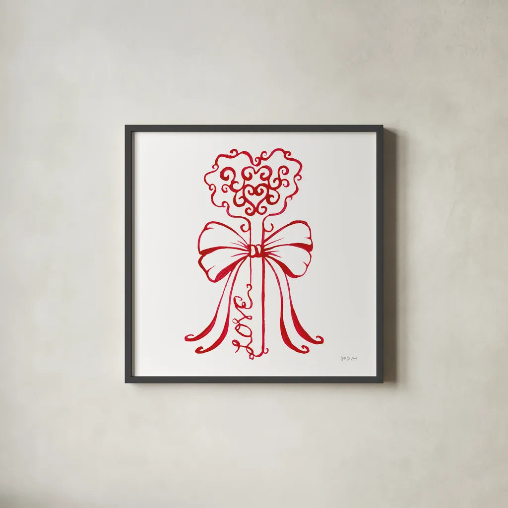 Keepsake Valentine IV by Yvette St. Amant. Shown in a sleek black glass frame for a contemporary gallery look. Available as an archival giclee rolled canvas, fine art paper, or poster print. SKU 96760a.