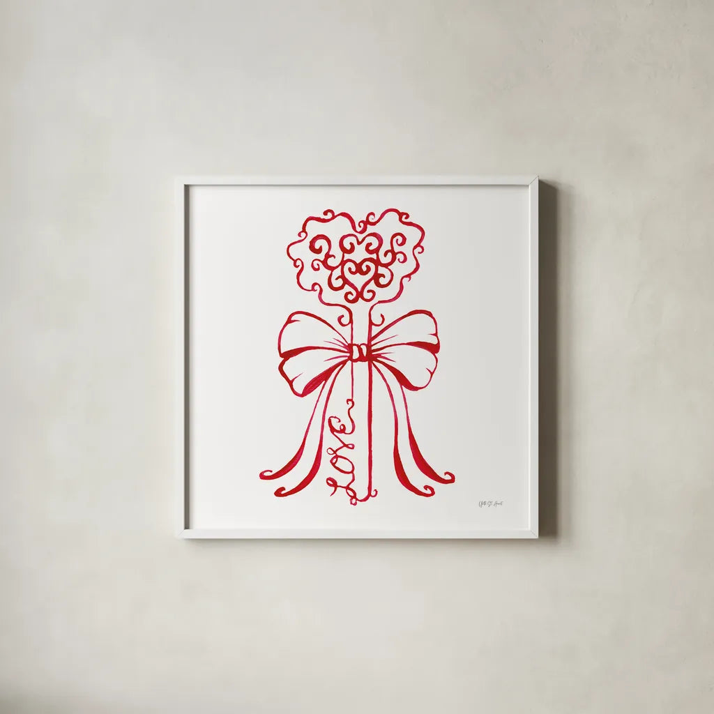 Keepsake Valentine IV by Yvette St. Amant. Shown in a crisp white glass frame for a clean and minimalist style. Available as an archival giclee rolled canvas, fine art paper, or poster print. SKU 96760a.