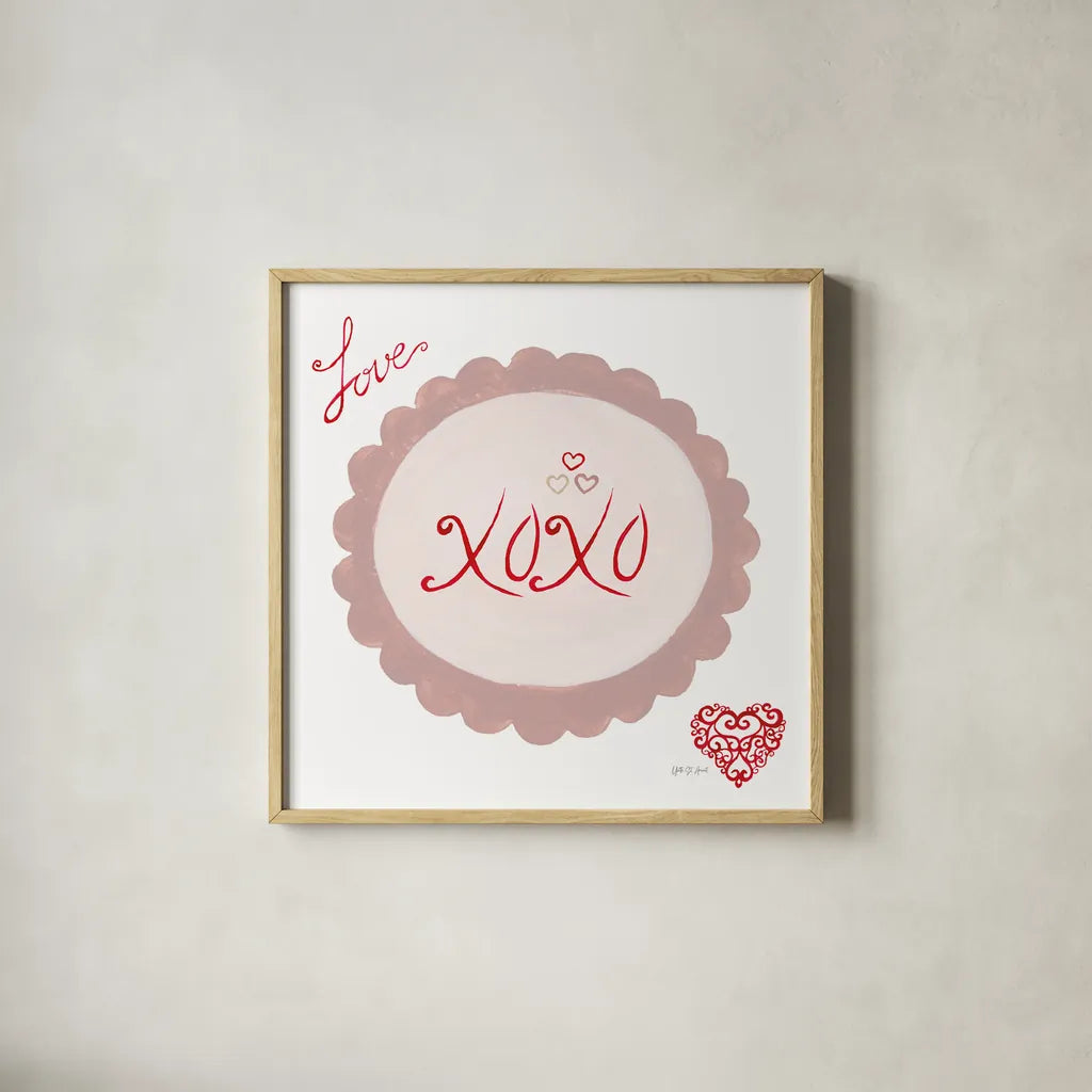 Keepsake Valentine IX by Yvette St. Amant. Shown in a natural wood glass frame for a timeless modern aesthetic. Available as an archival giclee rolled canvas, fine art paper, or poster print. SKU 96765a.