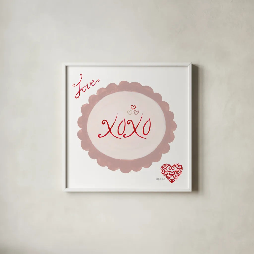 Keepsake Valentine IX by Yvette St. Amant. Shown in a crisp white glass frame for a clean and minimalist style. Available as an archival giclee rolled canvas, fine art paper, or poster print. SKU 96765a.
