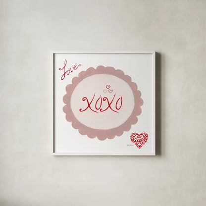Keepsake Valentine IX by Yvette St. Amant. Shown in a crisp white glass frame for a clean and minimalist style. Available as an archival giclee rolled canvas, fine art paper, or poster print. SKU 96765a.