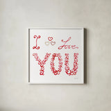 Keepsake Valentine V by Yvette St. Amant. Shown in a crisp white glass frame for a clean and minimalist style. Available as an archival giclee rolled canvas, fine art paper, or poster print. SKU 96761a.