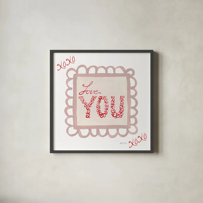 Keepsake Valentine VIII by Yvette St. Amant. Shown in a sleek black glass frame for a contemporary gallery look. Available as an archival giclee rolled canvas, fine art paper, or poster print. SKU 96764a.