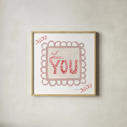 Keepsake Valentine VIII by Yvette St. Amant. Shown in a natural wood glass frame for a timeless modern aesthetic. Available as an archival giclee rolled canvas, fine art paper, or poster print. SKU 96764a.