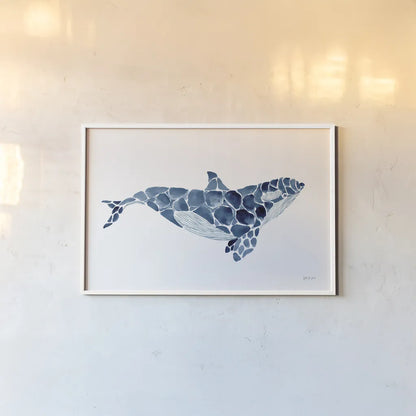 Killer Whale by Yvette St. Amant. shown as a paper print in a white frame. Available as a archival giclee rolled canvas, fine art paper, or poster print. SKU 90115i.
