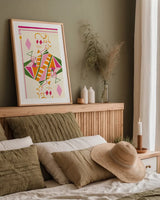 King of Diamonds by Yvette St. Amant. shown as a paper print in a natural frame. Available as a archival giclee rolled canvas, fine art paper, or poster print. SKU 93252h.
