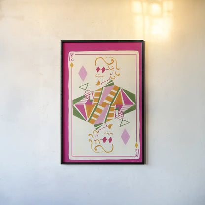 King of Diamonds by Yvette St. Amant. shown as a paper print in a black flame. Available as a archival giclee rolled canvas, fine art paper, or poster print. SKU 93252h.