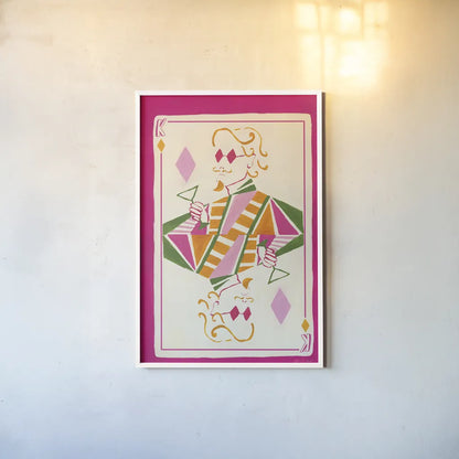King of Diamonds by Yvette St. Amant. shown as a paper print in a white frame. Available as a archival giclee rolled canvas, fine art paper, or poster print. SKU 93252h.